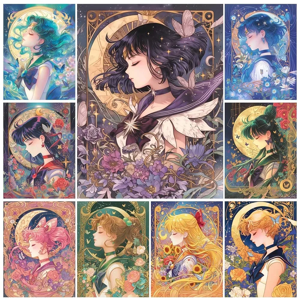 Embroidery Garments - Cartoon Anime Diamond Painting Beauty Moon