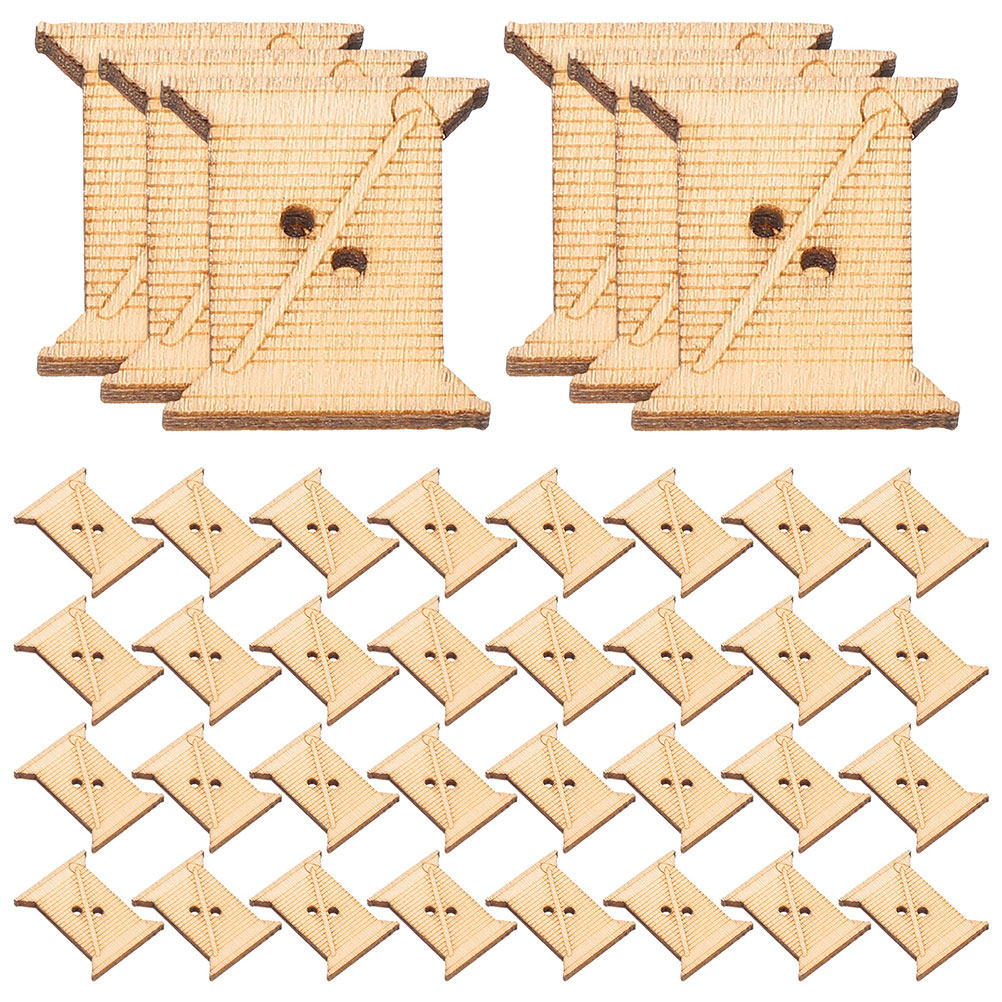 Embroidery Handicraft - 100 Pezzi Bobine in Legno per