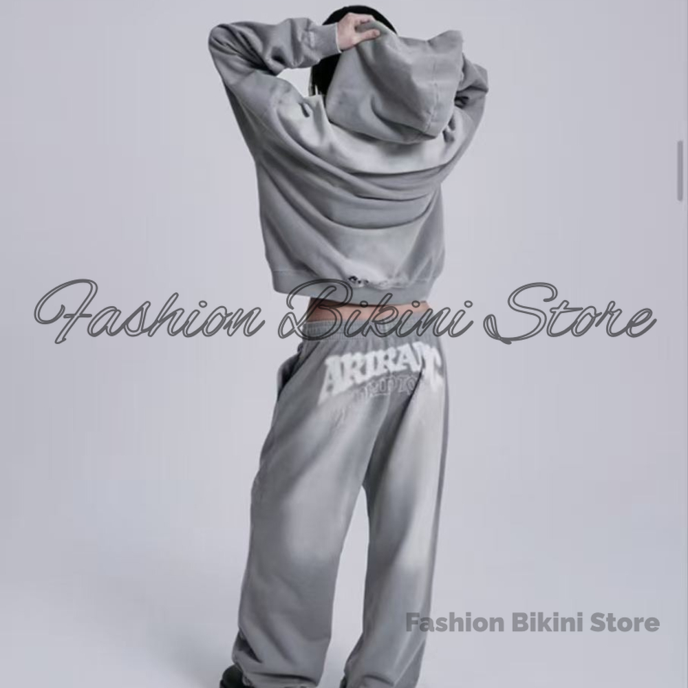 Embroidery Garments - NUOVA Felpa con Cappuccio Grigia Effetto