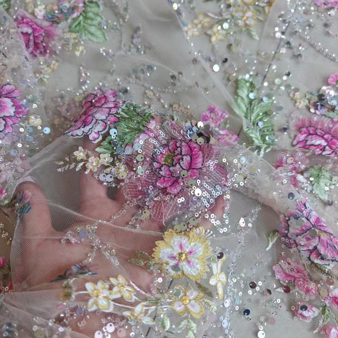 Embroidery Web - Tessuto in Pizzo di Lusso con