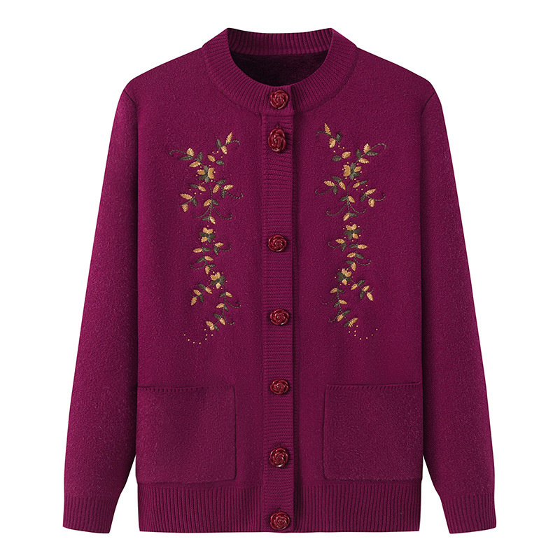 Embroidery Thread Yarn - Cappotto cardigan lavorato a maglia da