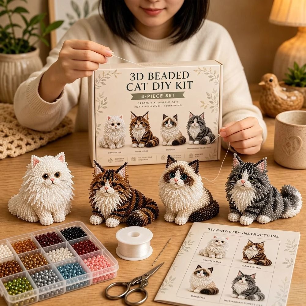 Embroidery Kit Set - Kit Fai-da-Te per Ricamo con Perline
