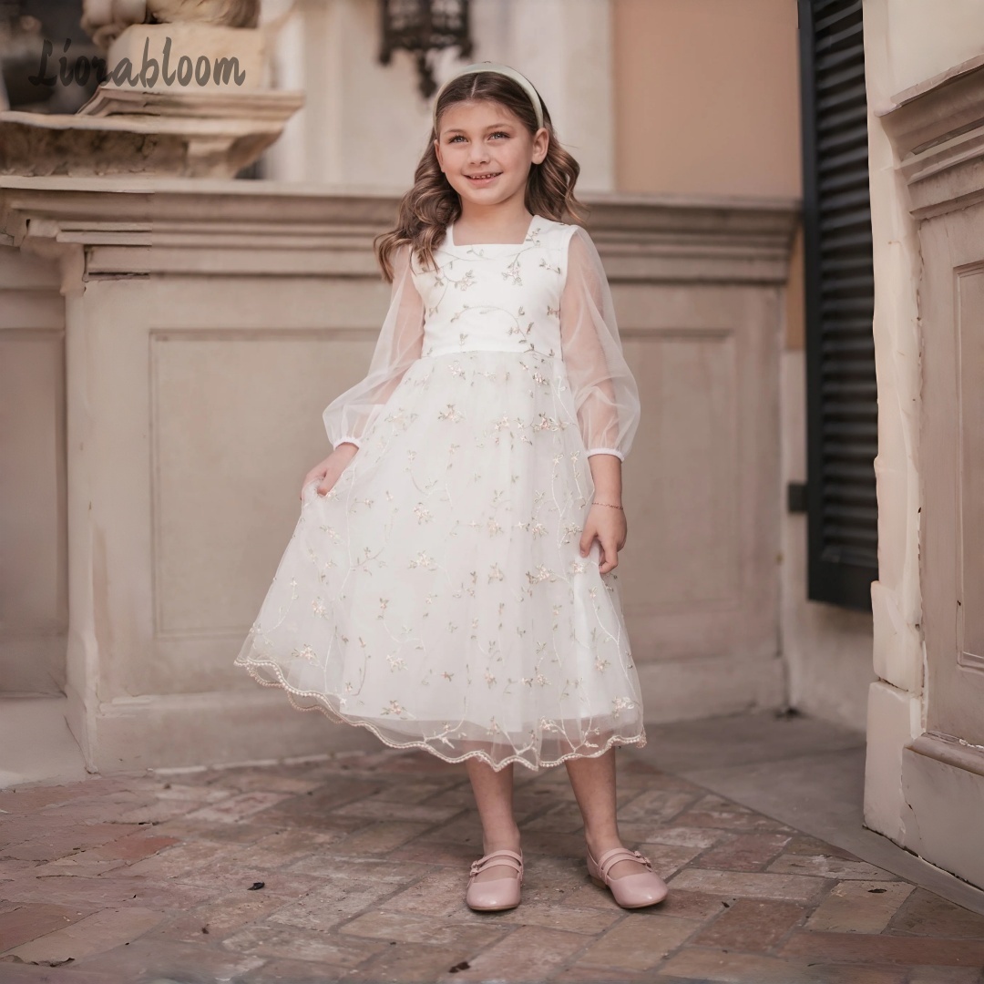 Embroidery Wedding - Abito da damigella personalizzato con testo