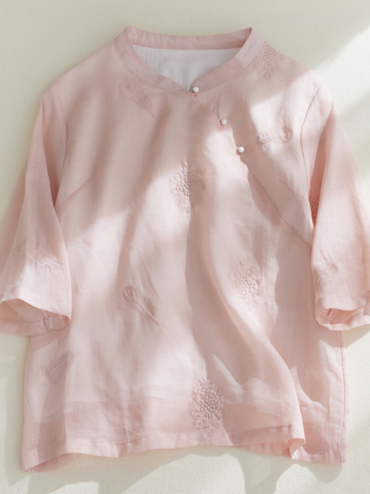 Camicia retrò in cotone e lino - Embroidery Cotton Shirt recensione e prezzo