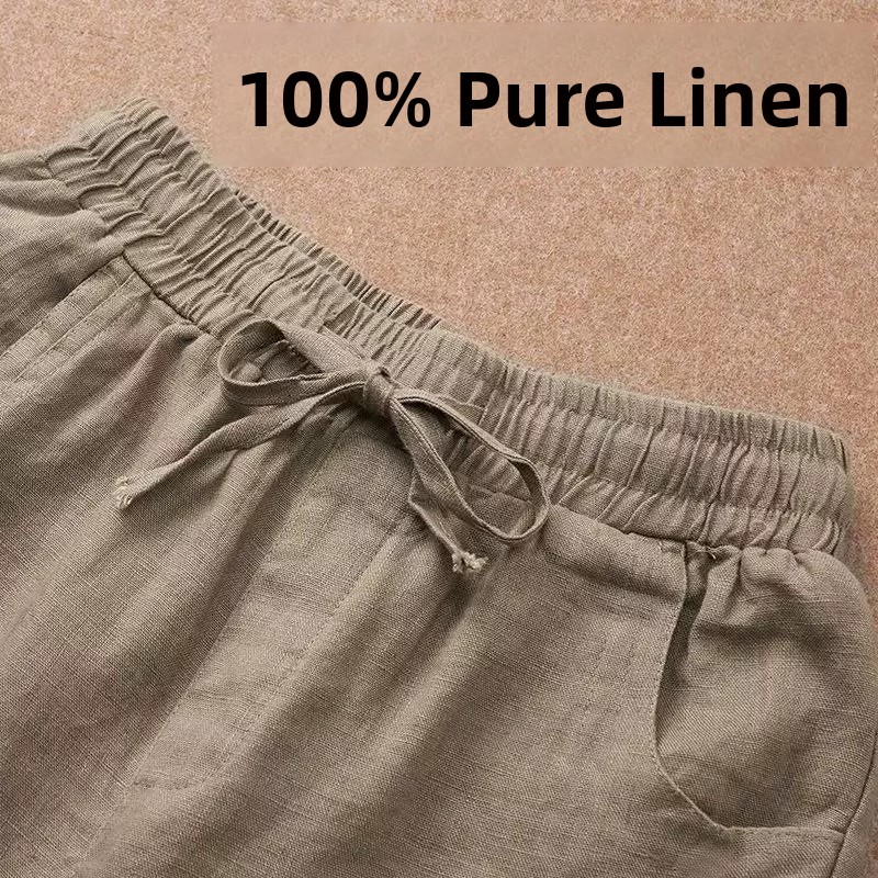 Pantaloni Casual in Puro Lino  - Linen Fabric Natural recensione e prezzo