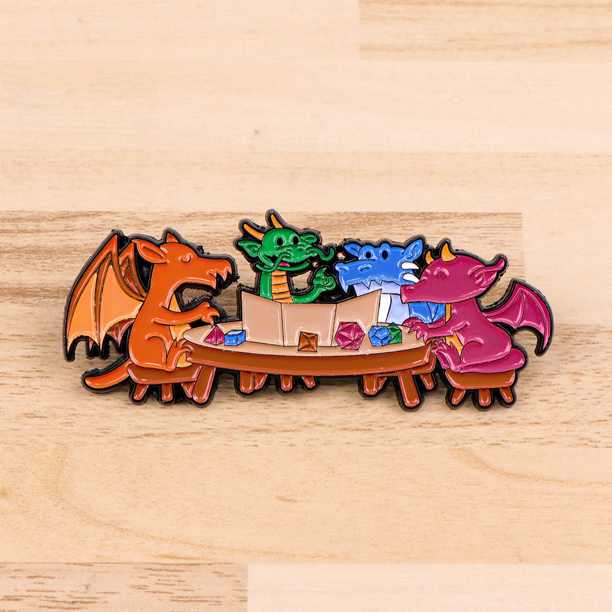 Game Dice Enamel Pin Dragon Ba - Embroidery Illustration recensione e prezzo