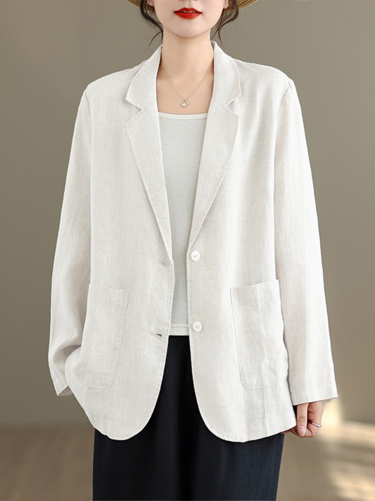 Giacca Casual in Cotone e Lino - Linen Fabric Natural recensione e prezzo