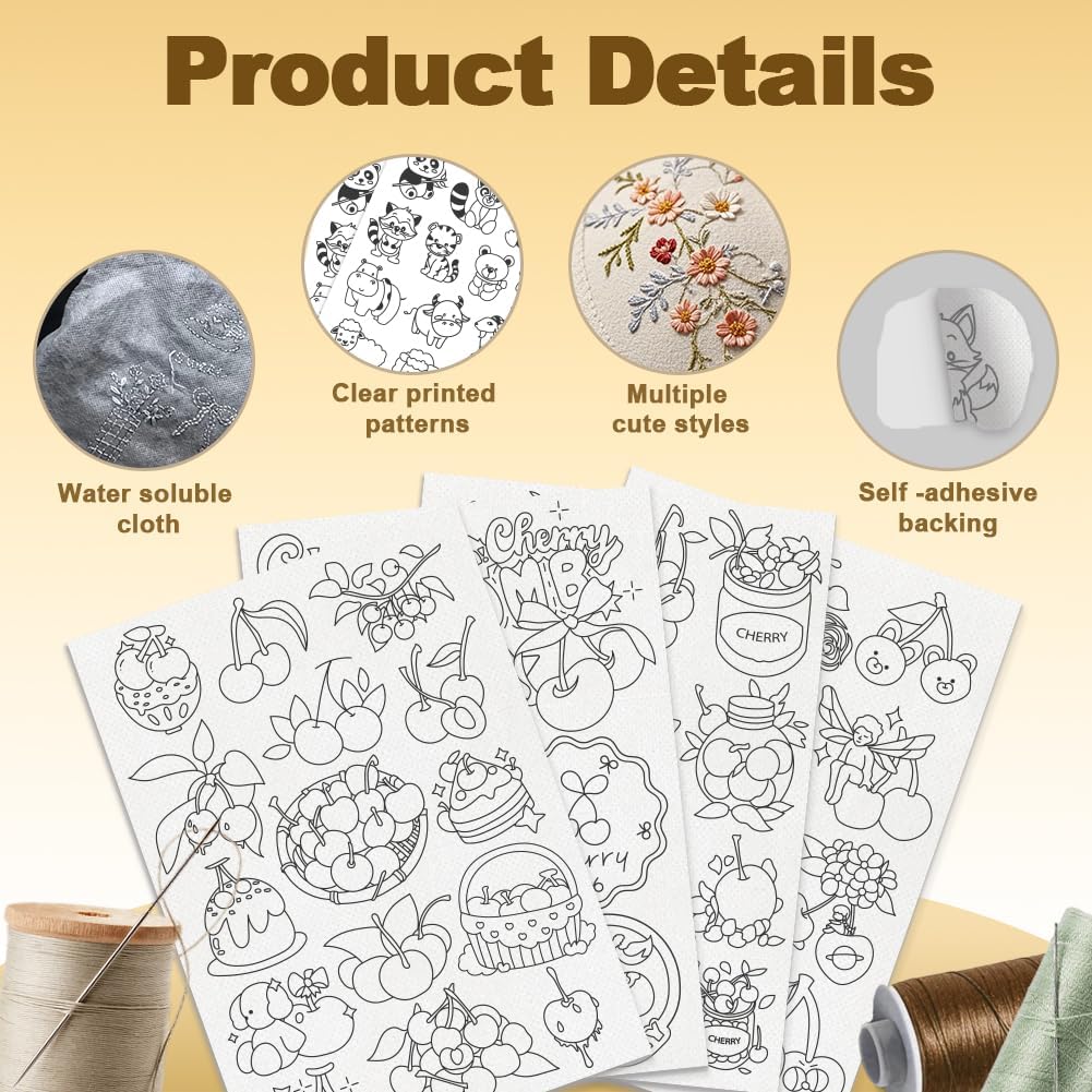 4 adesivi ricamati solubili in - Embroidery Web recensione e prezzo